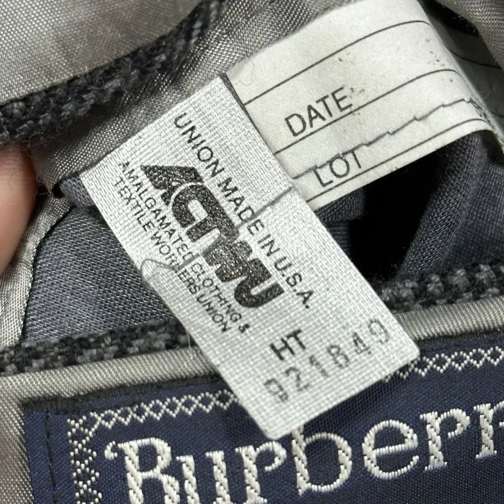 Vintage Burberrys’ Gray Glen Plaid 100% Wool Sport Coat Blazer Mens 46R USA